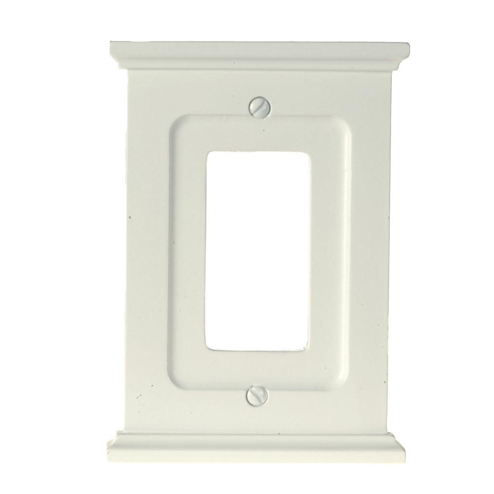 Amerelle Mantel 1 Decora Wall Plate White 178rw The Home Depot Amerelle Mantel 1 Decora Wall Plate White