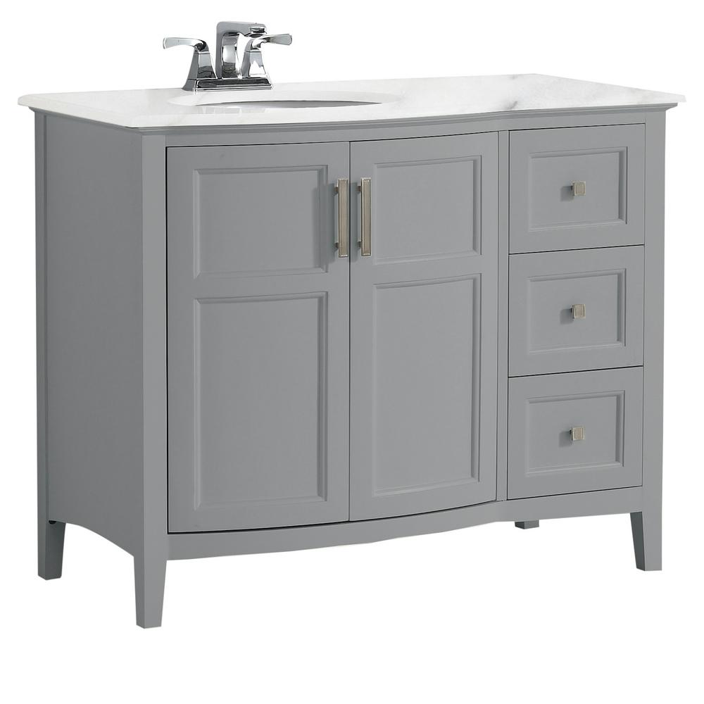 Simpli Home Winston 42 in. Rounded Front Bath Vanity in ...