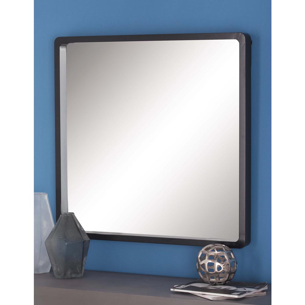 Square Mirrors Wall Decor The Home Depot Modern Square Framed Wall Mirror In Black