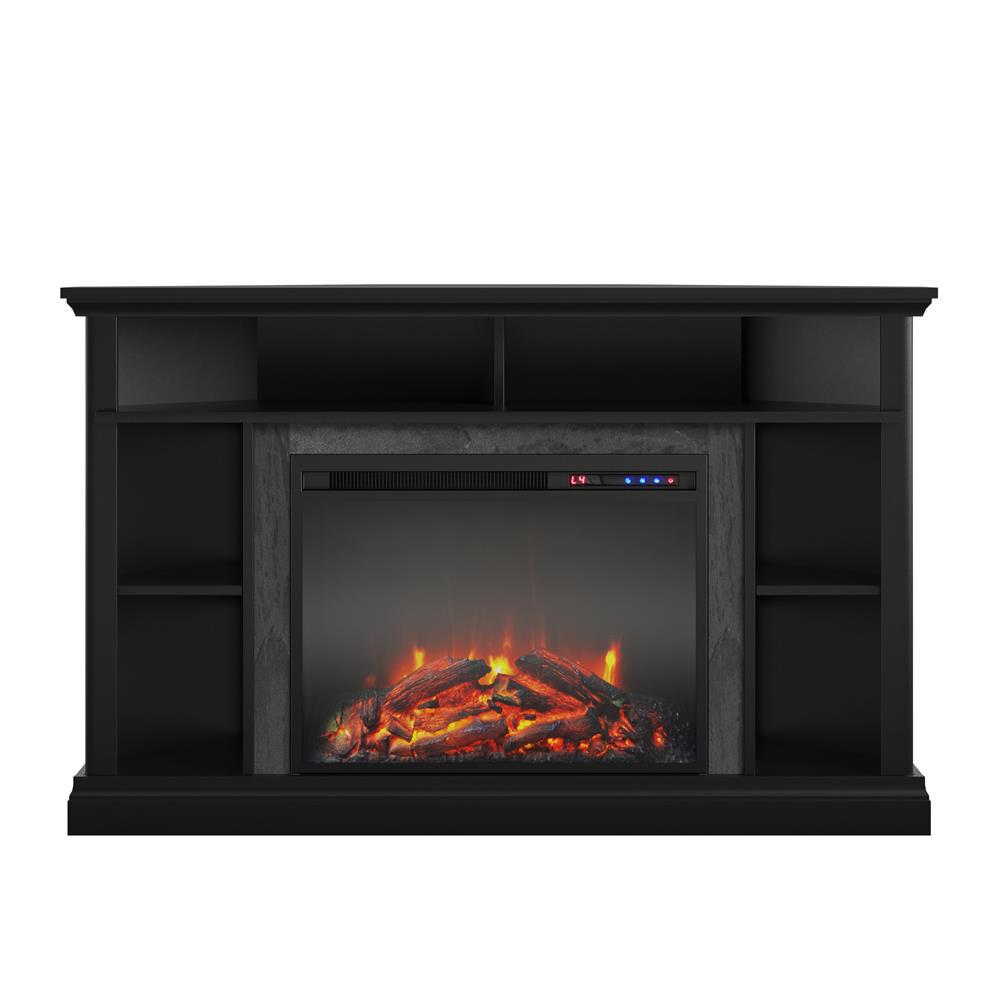 Ameriwood Home Parlor 47.625 in. Electric Corner Fireplace for TVs up to 50 in. in BlackHD05615