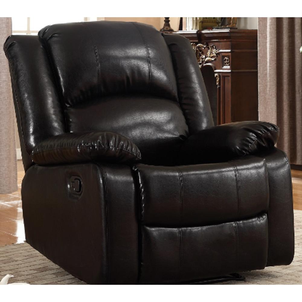 black leather glider recliner