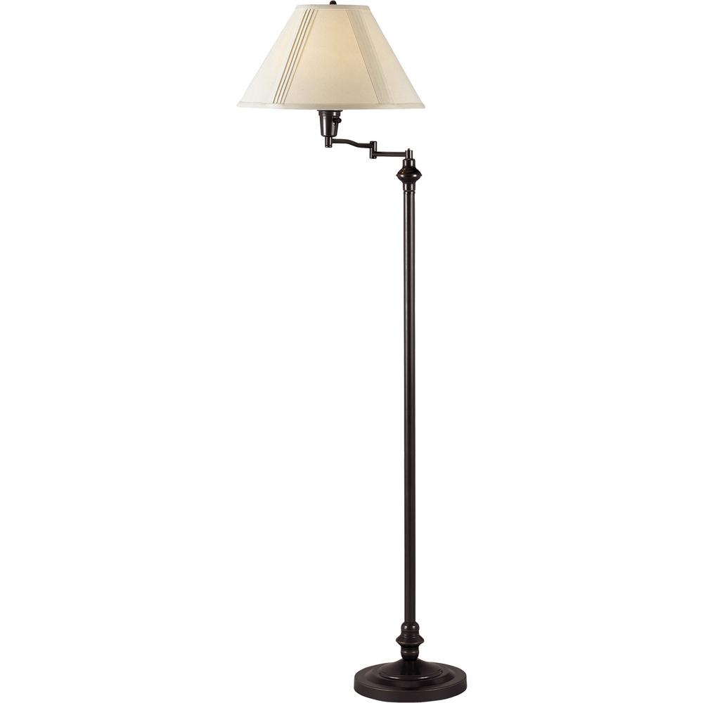 Cal Lighting 59 In Dark Bronze Swing Arm Metal Floor Lamp