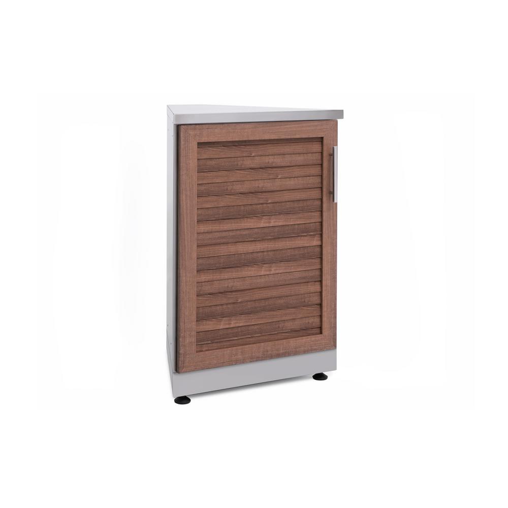Stainless Steel Cabinet Outdoor Kitchen Storage Natural Cherry 45 Degree Corner 22 3 In W X 36 5 H