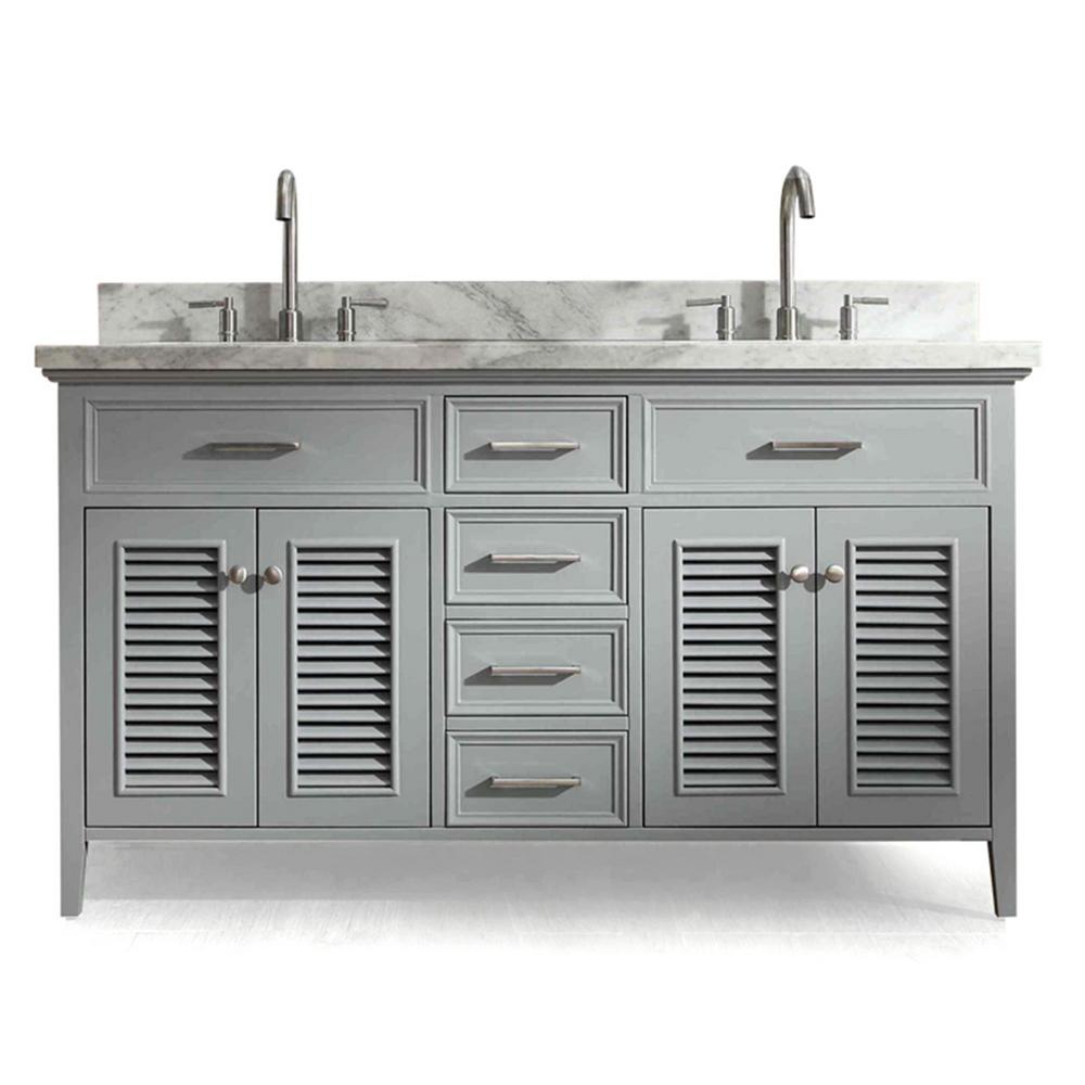 Ariel Double Sink Vanities With Tops Bathroom The Bath Vanity In Grey With Marble Top Carrara White