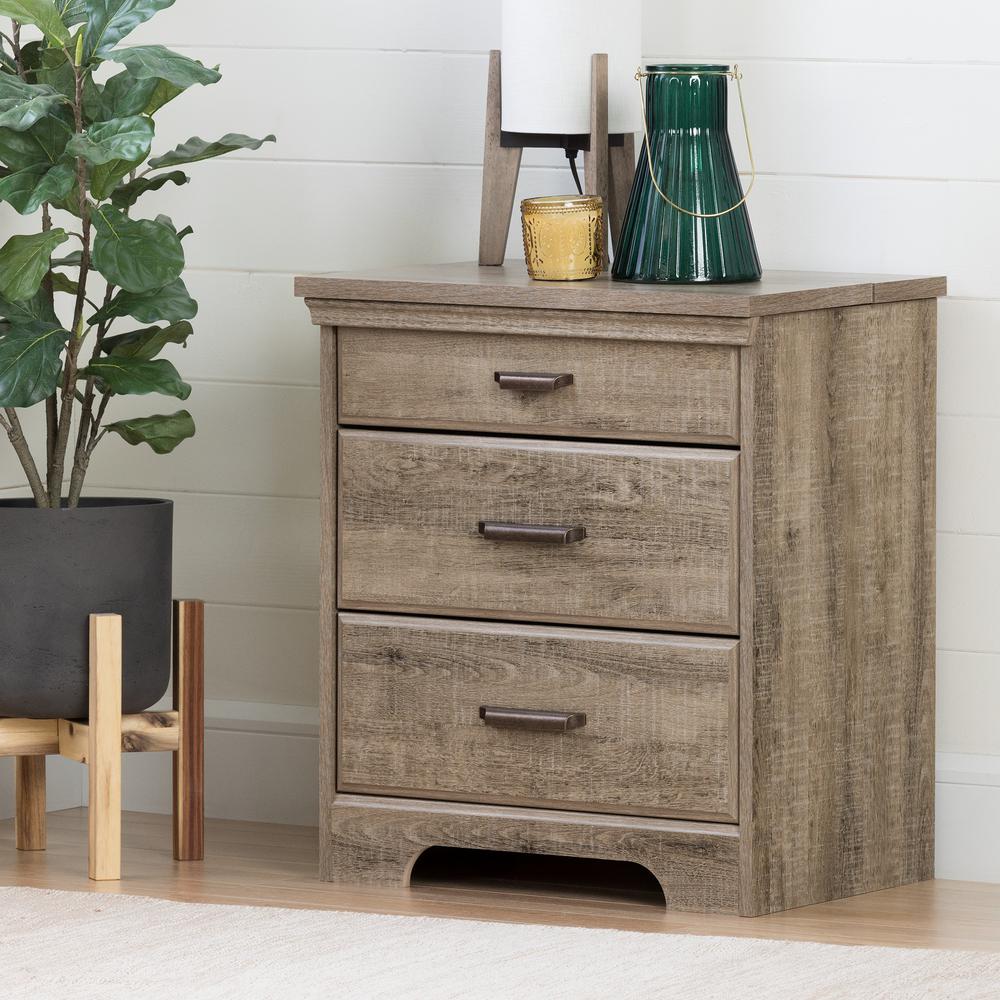 South Shore Versa 2Drawer Nightstand in Weathered Oak10555 The Home