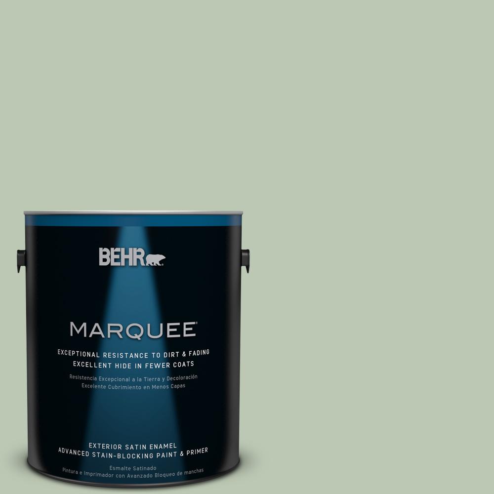 BEHR Premium Plus 1gal. 440E3 Topiary Tint Satin Enamel Exterior Paint940001 The Home Depot