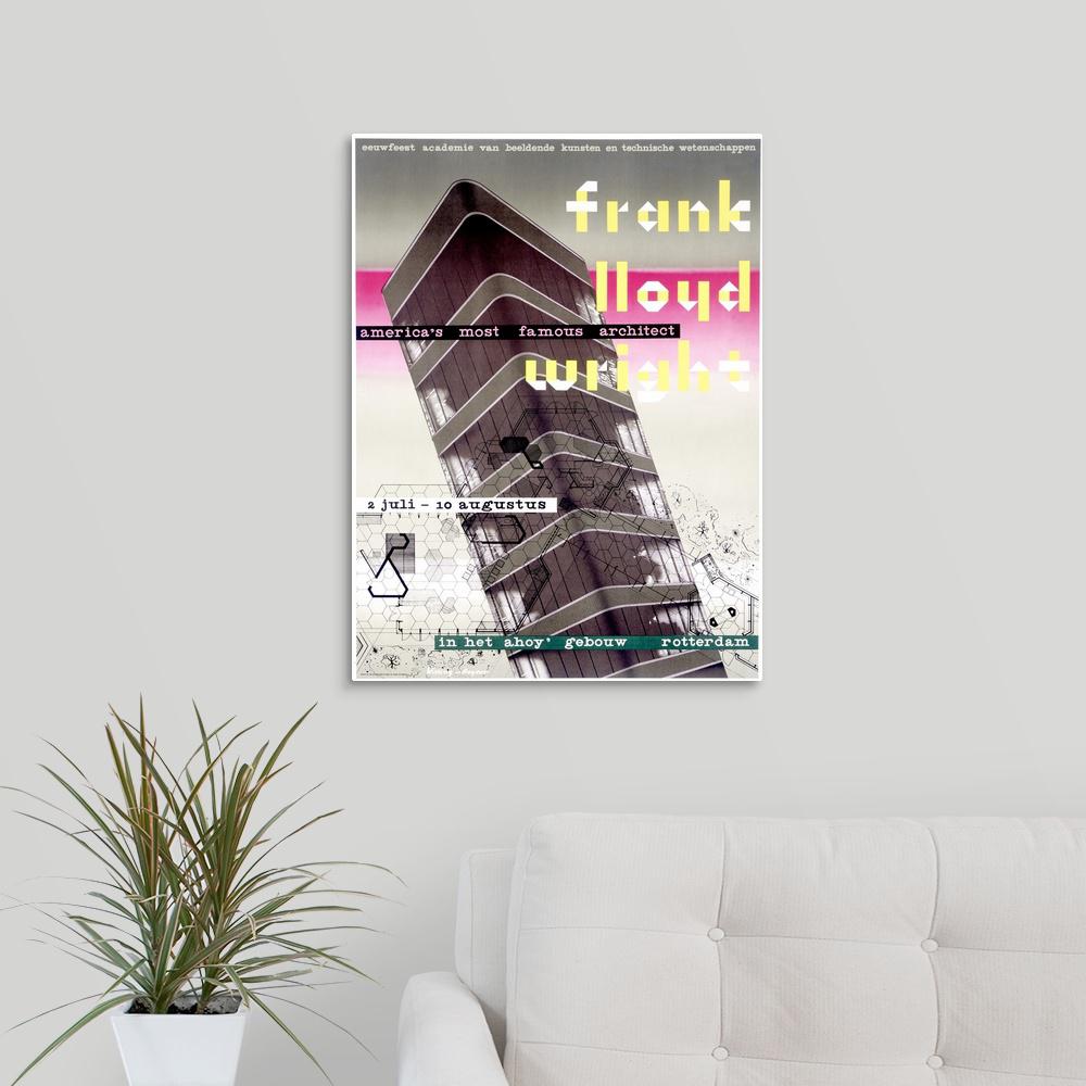Frank Lloyd Wright Dutch Exhibit Vintage Poster By Artehouse Canvas Wall Art