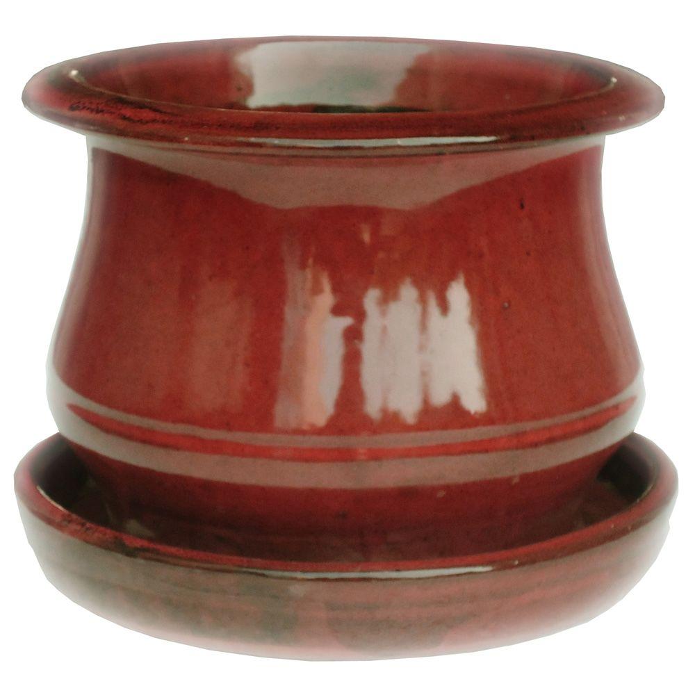 Trendspot 6.5 in. Red Ceramic Solid Bell PlanterDB1002006G The Home