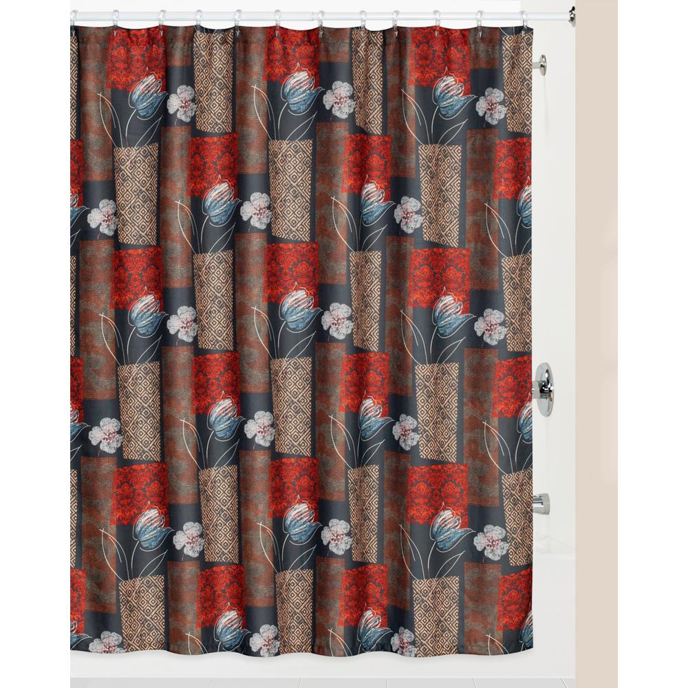 Cobalt Brown White Red Blue Shower Curtains