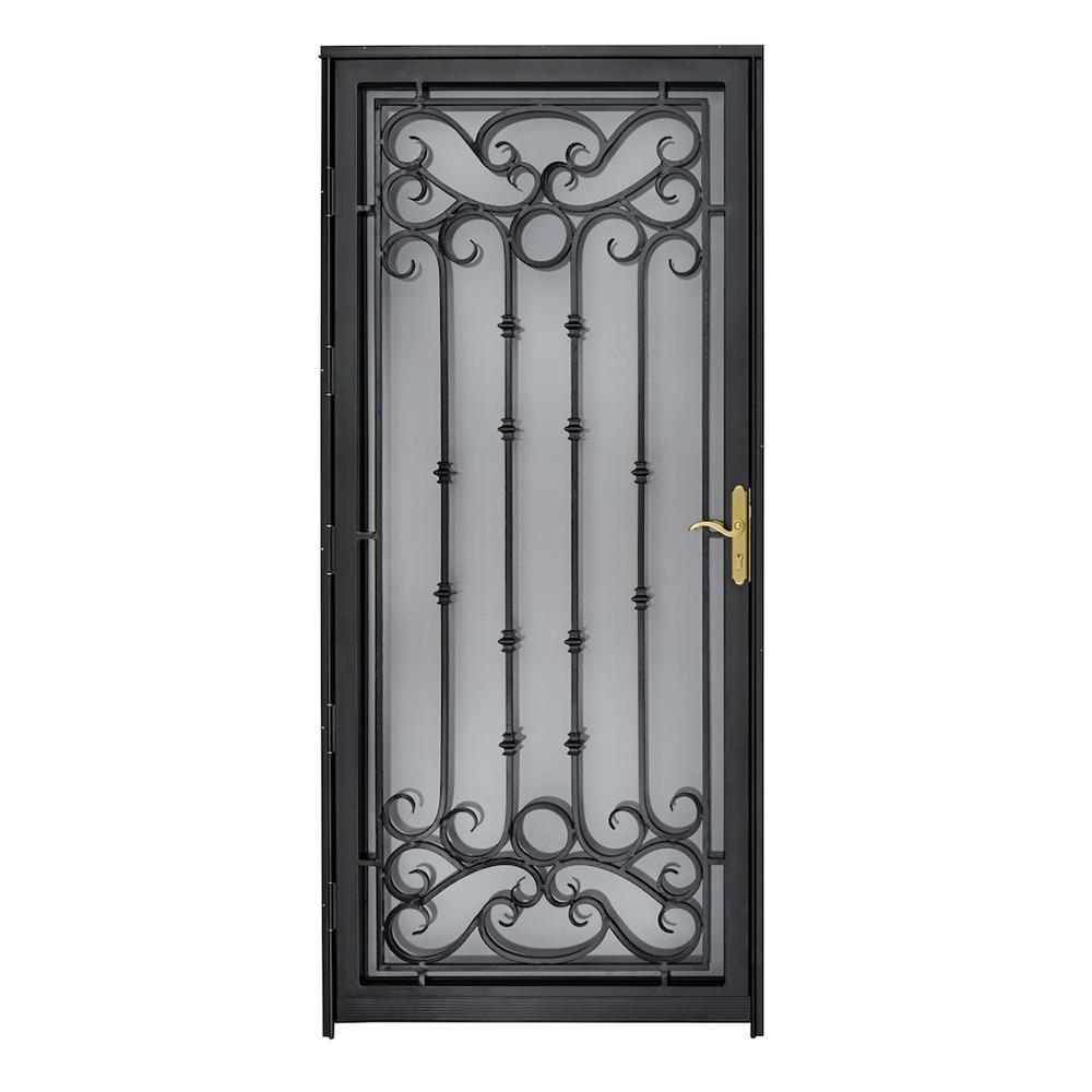 Grisham 36 in. x 80 in. 368 Series Bella Wrought Iron Black Security