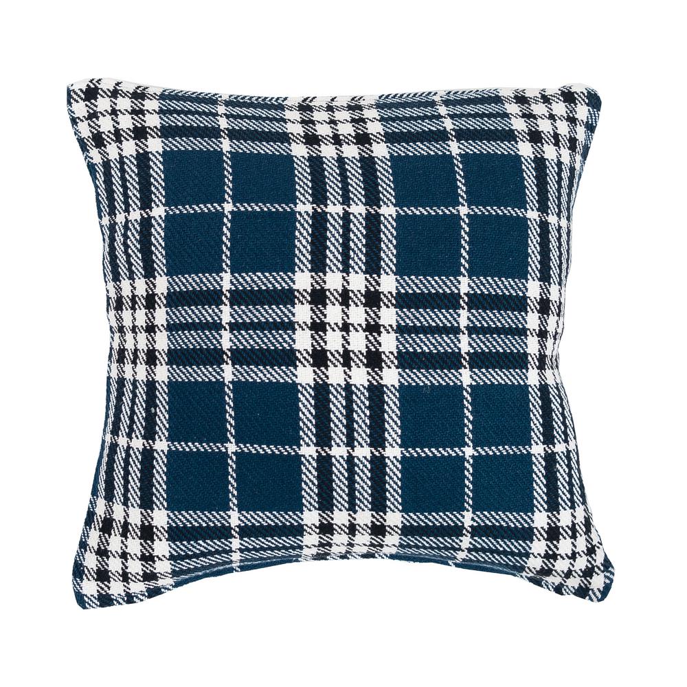 navy plaid pillow