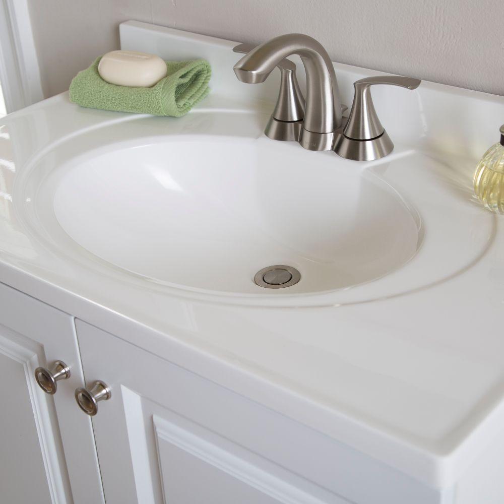 Glacier Bay Newport 31 In Cultured Marble Vanity Top With Sink In