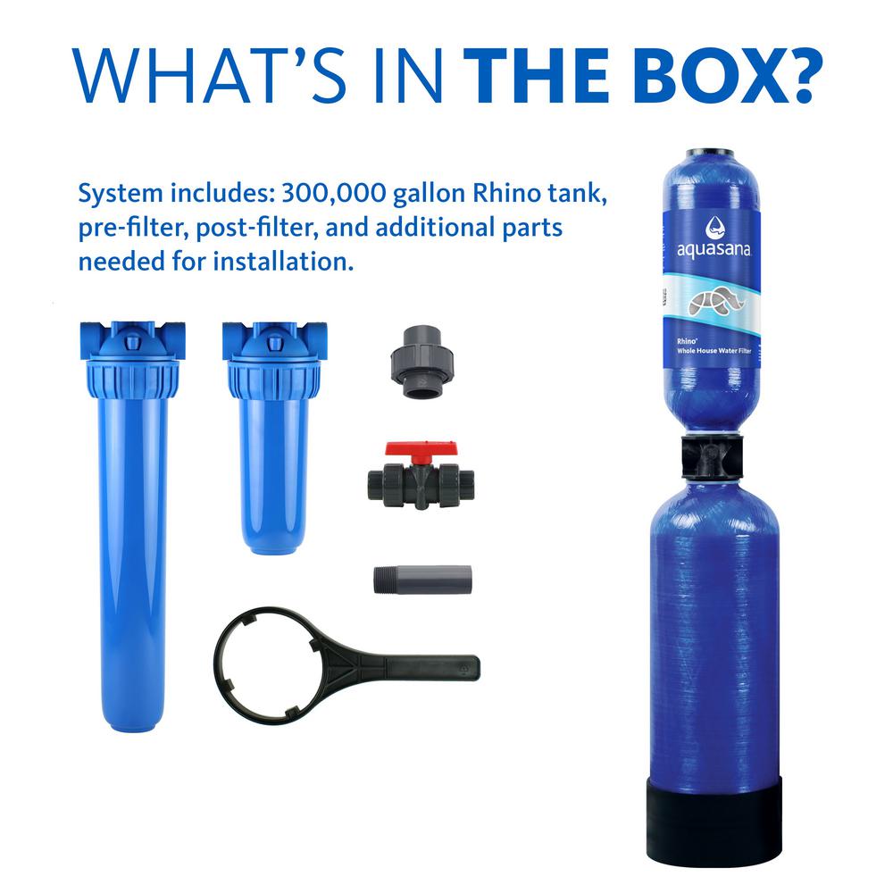 Aquasana Rhino Series 4 Stage 300 000 Gal Whole House Water Filtration System With 20 In Pre Filter Aquasana Rhino Series 4 Stage 300 000 Gal Whole House Water Filtration System With 20 In Pre Filter