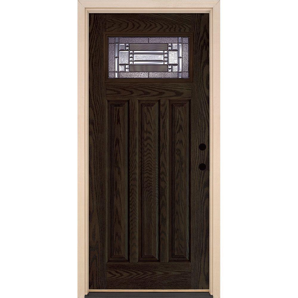 Feather River Doors 37.5 in. x 81.625 in. Preston Patina Craftsman 1/4