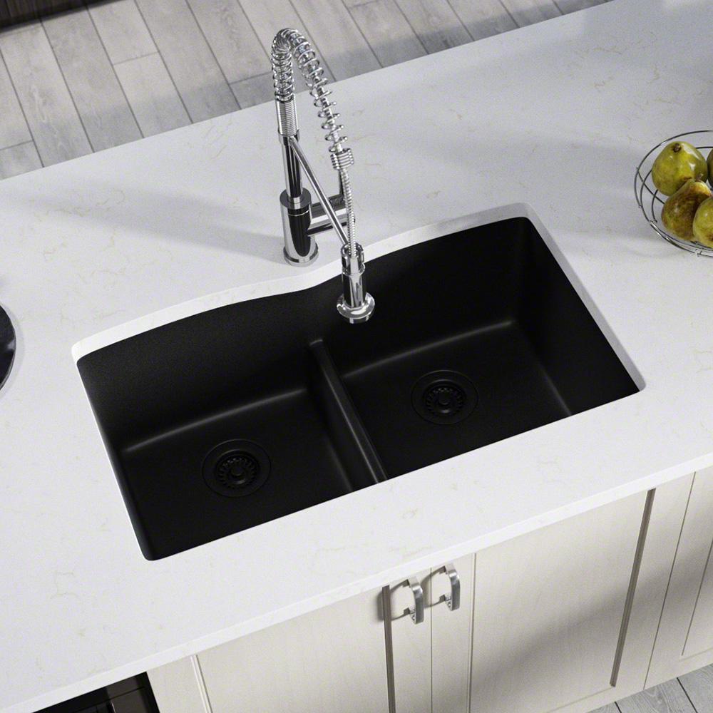 Mr Direct All In One Undermount Kitchen Sink Composite Granite 33