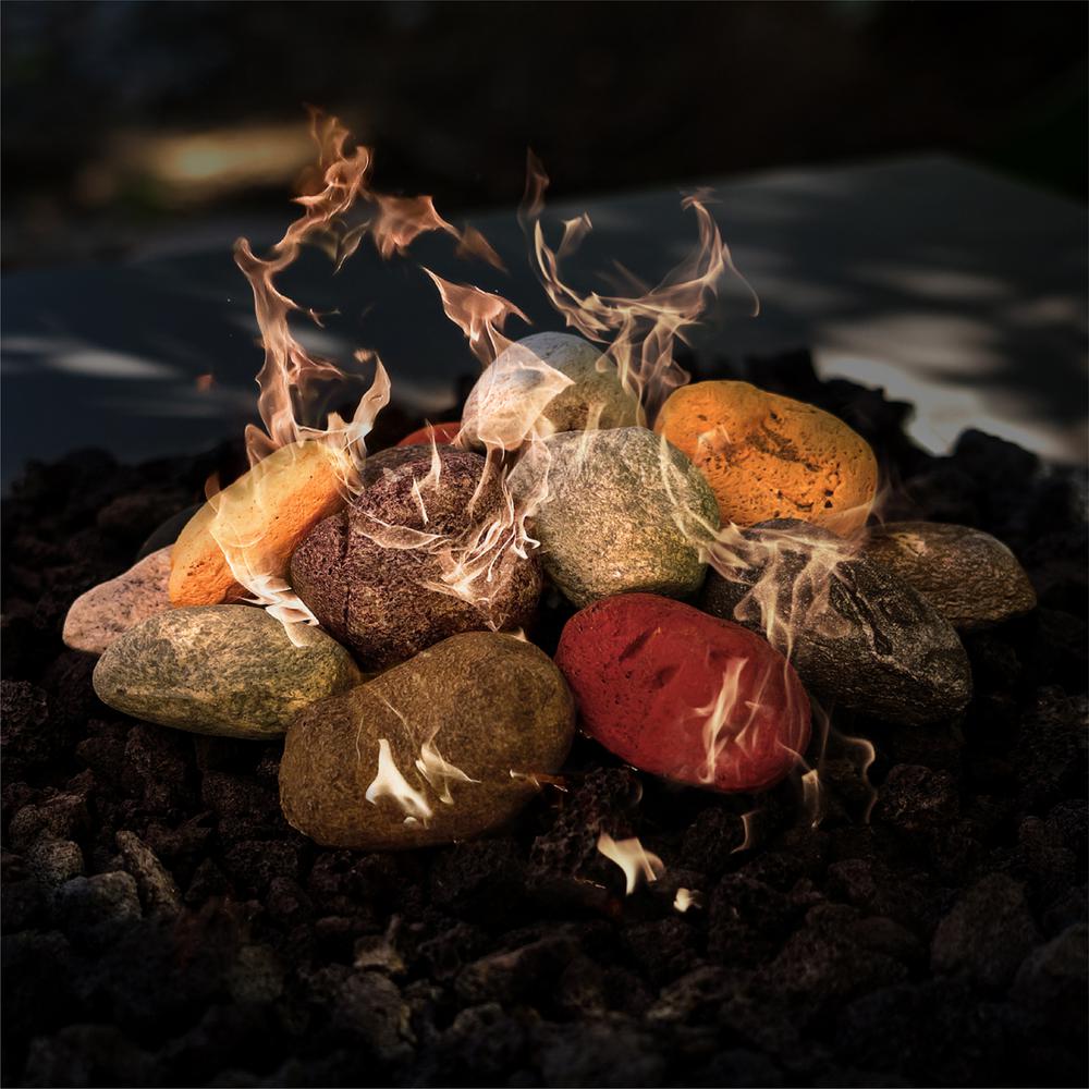 Mixed River Ceramic Rock Pebbles Fireproof Decorative Stones For