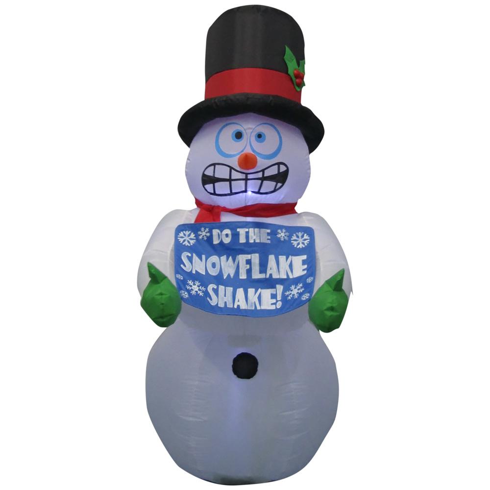 Inflatables Outdoor Decorations The Home Depot Pre Lit Inflatable Shivering Snowman Airblown