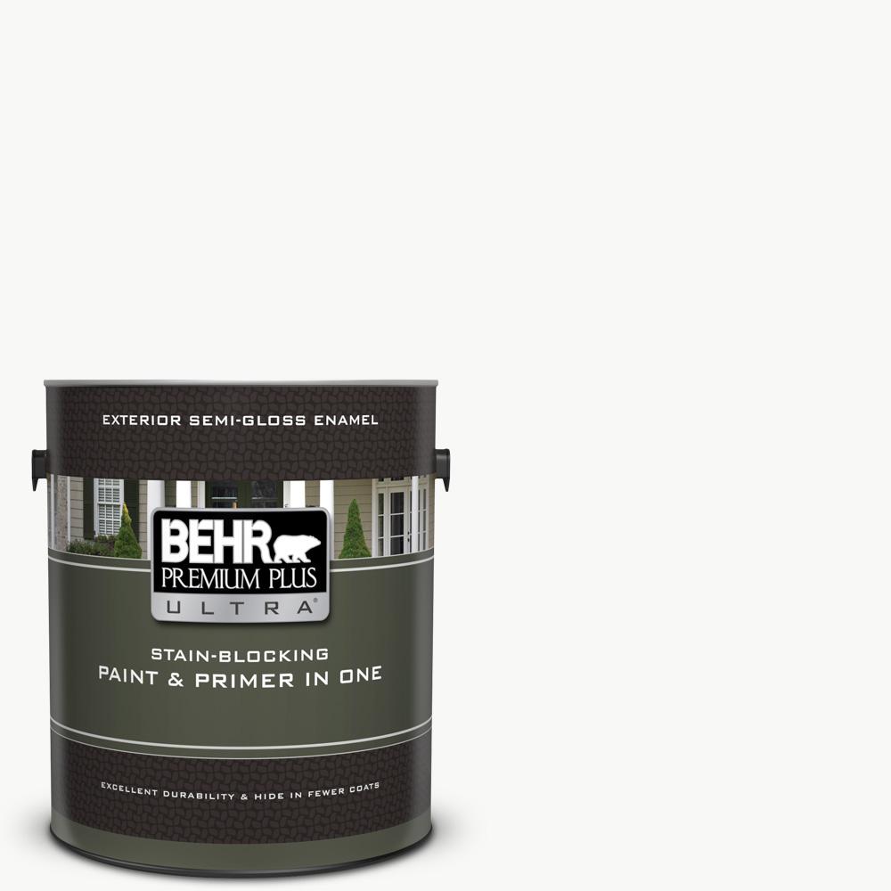 Behr Premium Plus Ultra 1 Gal Pure White Semi Gloss Enamel Behr Premium Plus Ultra 1 Gal Pure White Semi Gloss Enamel Exterior Paint And Primer In One