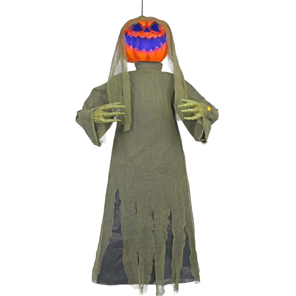 Home Accents Holiday Halloween Hanging Decoration 48 in. Jack-O-Lantern with LED Illumination Party Props Decor 7334-48814