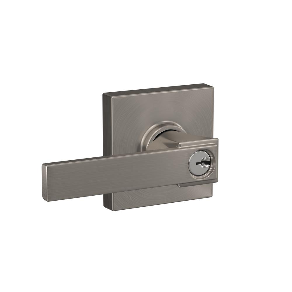 Schlage Custom Northbrook Satin Nickel Collins Trim Keyed Door Lever