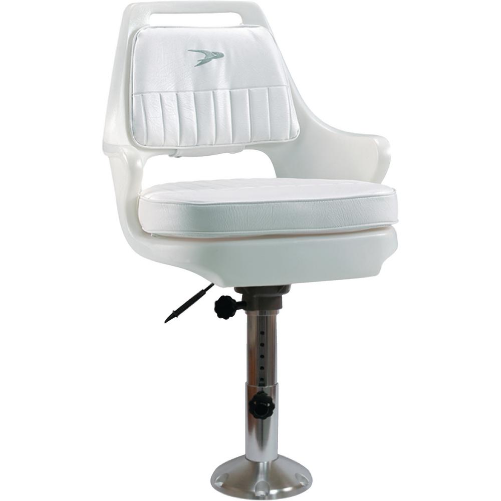 Wise Standard 12 In To 18 In Pilot Chair Package With Chair Cushions Adjustable Pedestal And Seat Slide White