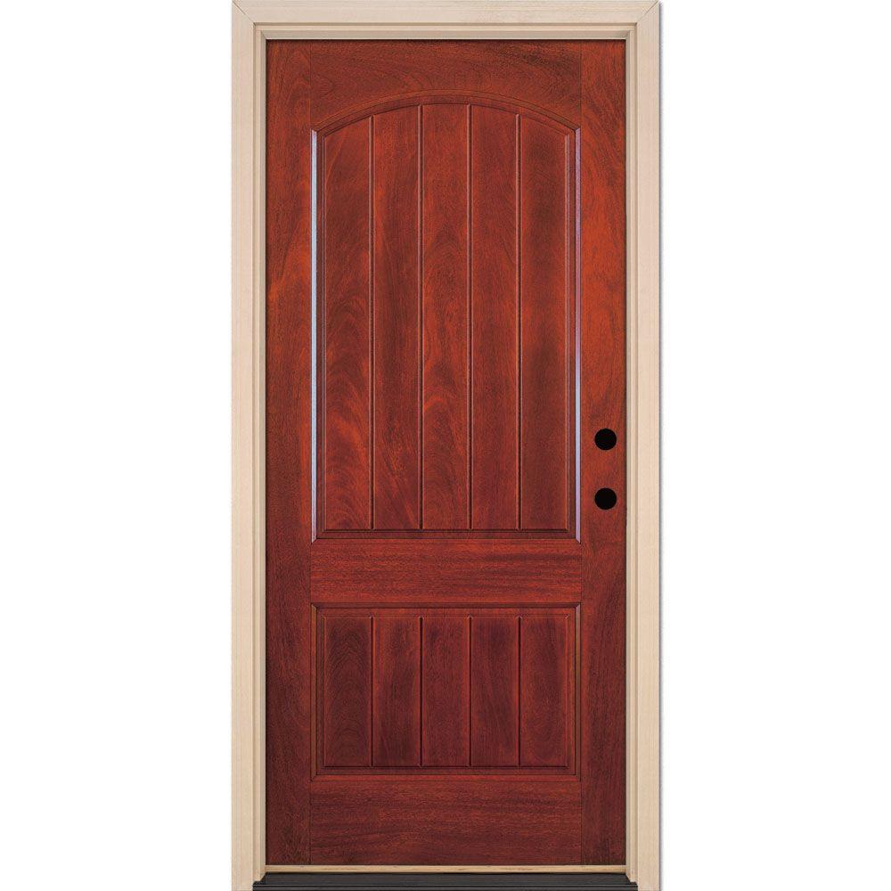 Mahogany front doors with glass