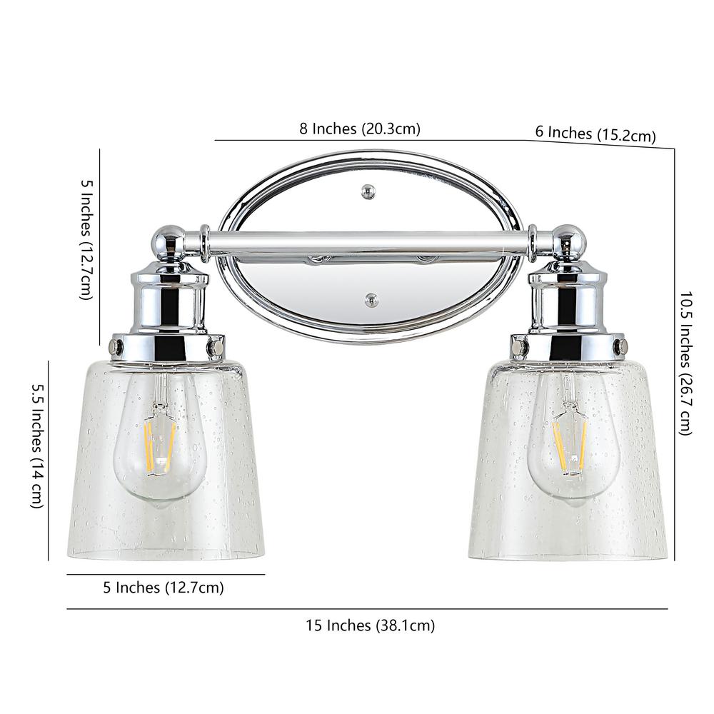Jonathan Y Beverly 15 In 2 Light Iron Seeded Glass Classic Cottage Led Chrome Vanity Light Jyl7531a The Home Depot