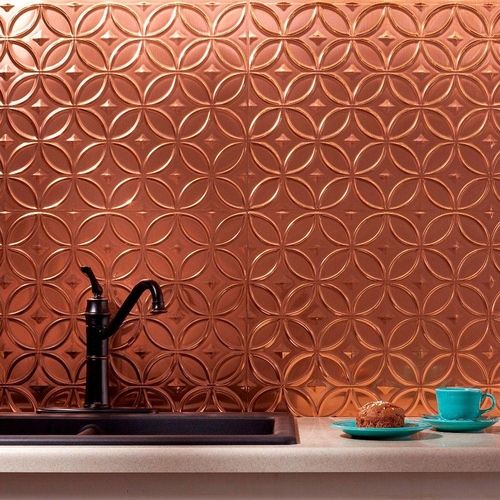 Fasade 24 In. X 18 In. Rings PVC Decorative Backsplash Panel In ...