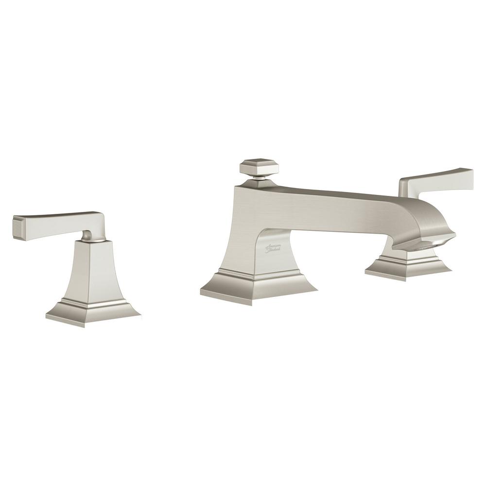 American Standard Town Square S 2 Handle Deck Mount Roman Tub Faucet In Brushed Nickel T455900 295 The Home Depot