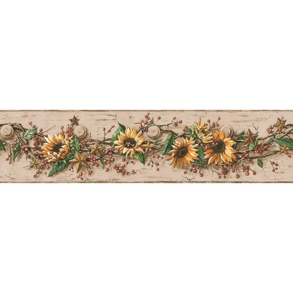 border inch wallpaper 7 Wallcoverings Wallpaper Border York Sunflower CB5517BD