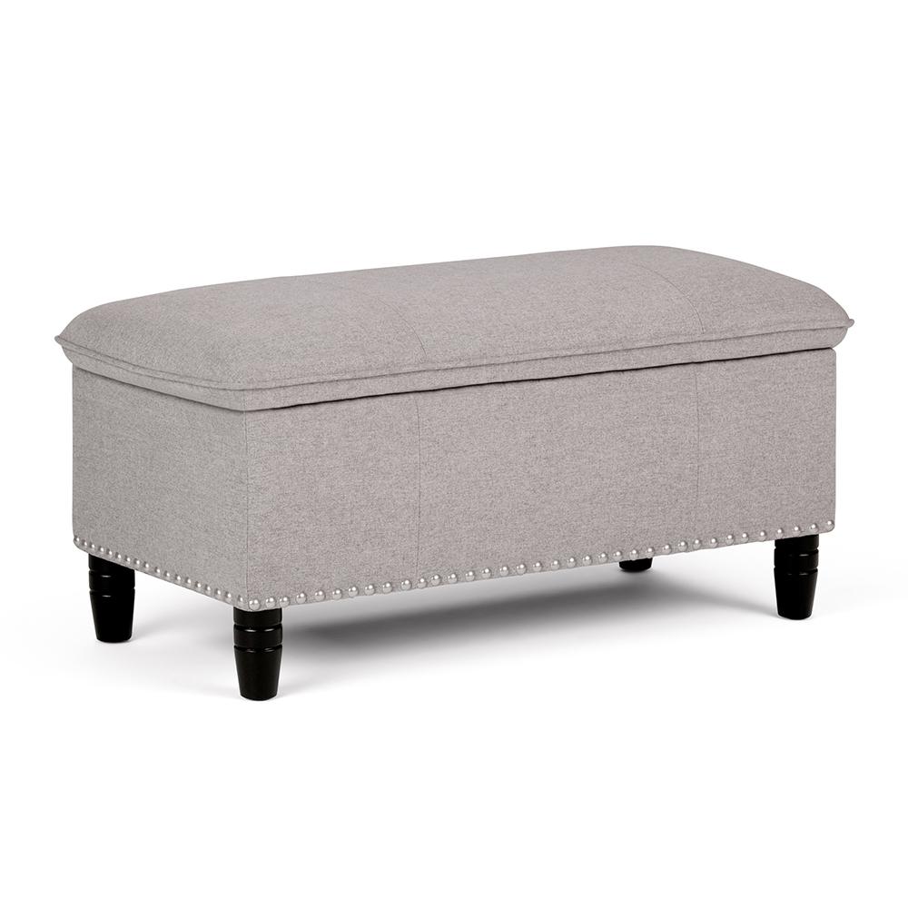 Simpli Home Emily Cloud Grey Pillow Top Storage Ottoman Bench3AXCOT247CLG The Home Depot