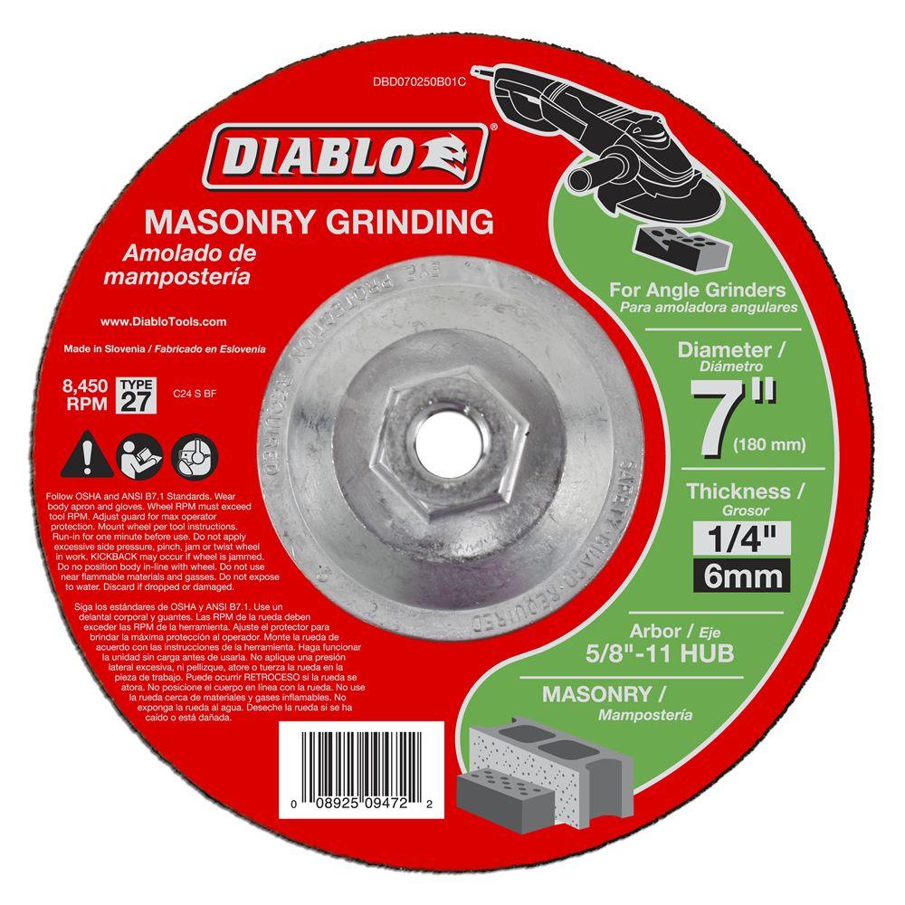 pack 2 diablo 1/4 7 11 Masonry 7 x in. Disc x Grinding in. Diablo in. 5/8 1/4