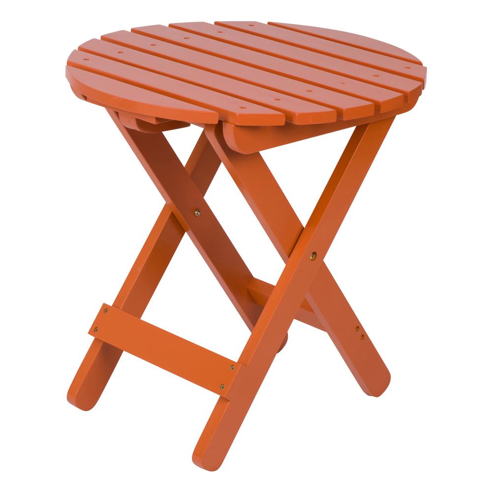 Shine Company Rust Adirondack Round Folding Outdoor Side Rust Adirondack Round Folding Outdoor Side Table