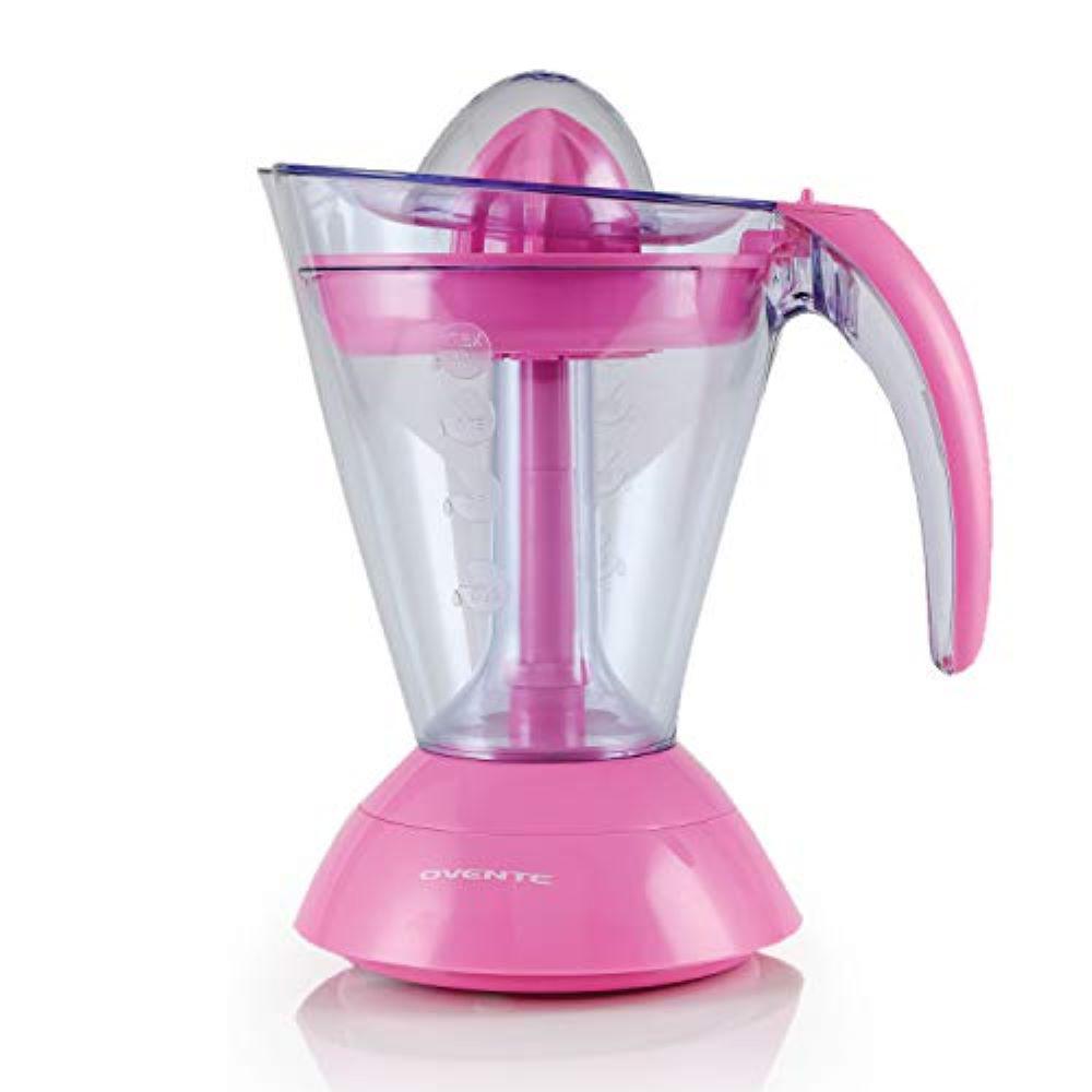 Ovente 25Watts 34 oz. Pink Electric Citrus Juicer 2 AutoReversing