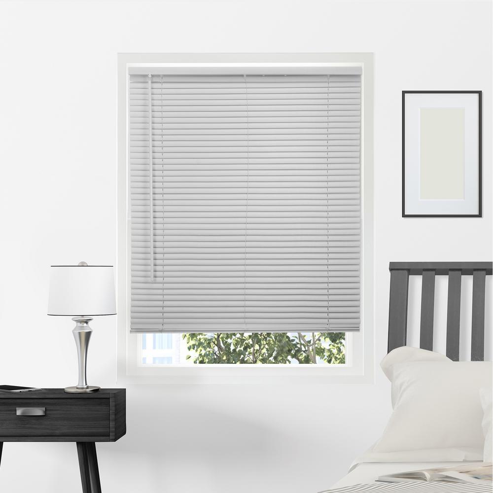 Chicology Gloss Gray Cordless 1 In Vinyl Mini Blind 31 W X Gray Cordless 1 In Vinyl Mini Blind