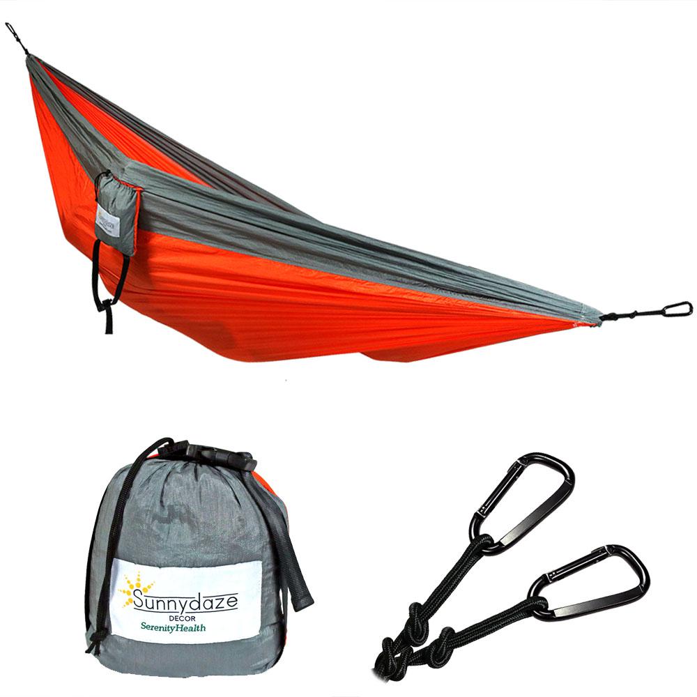 USA Brand Single Parachute Hammock Lightweight Nylon Portable Adult Kids Best Accessories Gear Indoor Outdoor Natruly Camping Hammock Light Blue