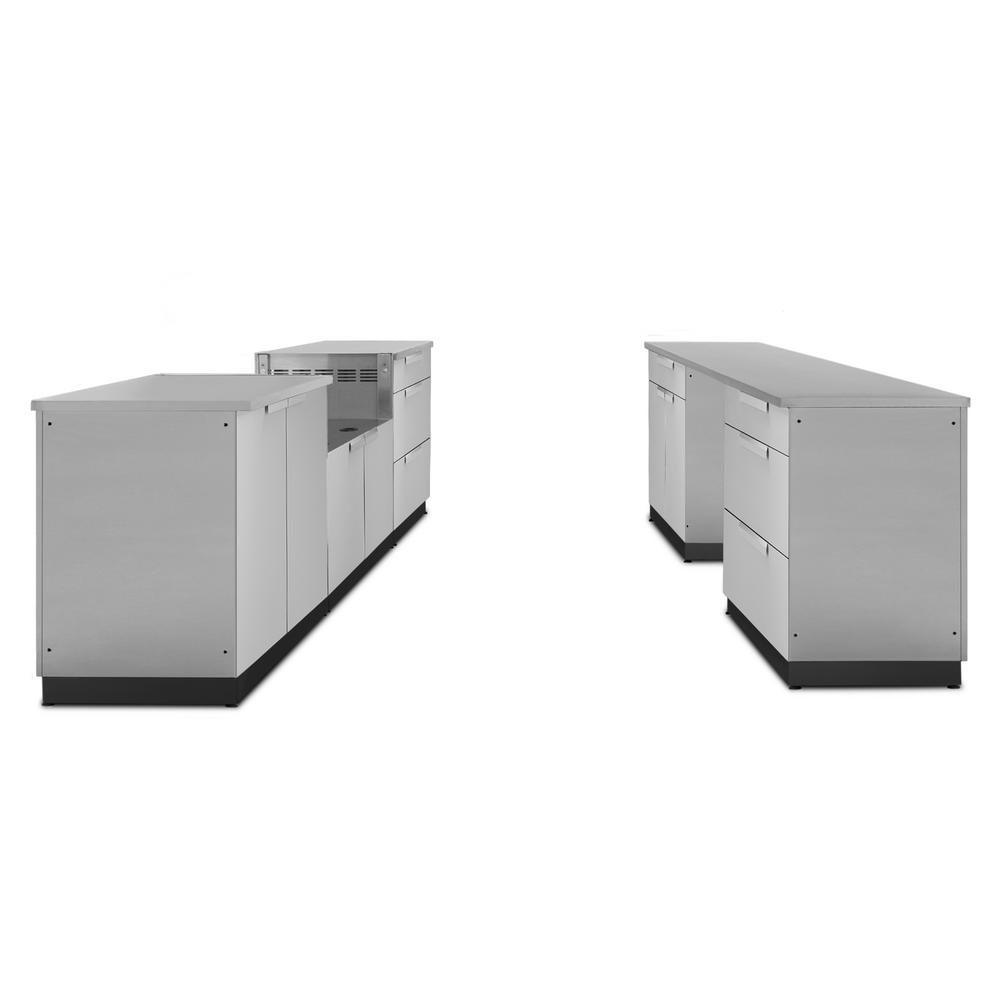 NewAge Products Stainless Steel Classic 9-Piece 184x36x24 in. Outdoor Kitchen Cabinet Set