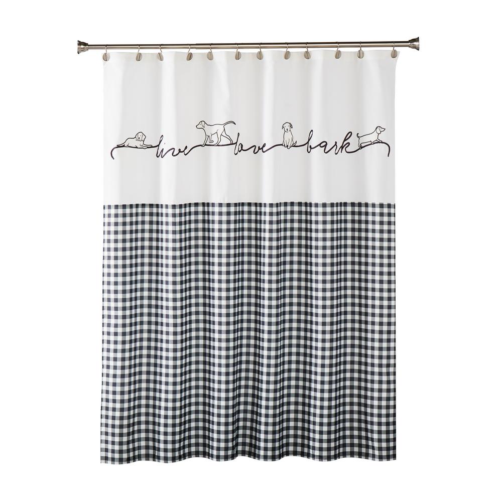 Unbranded Farmhouse Dogs 72 In Black Shower Curtain U2177000200001 The Home Depot