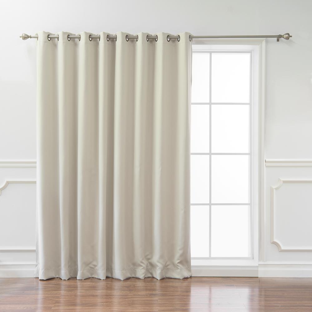 100 In X 84 In Flame Retardant Blackout Curtain Panel In Biscuit