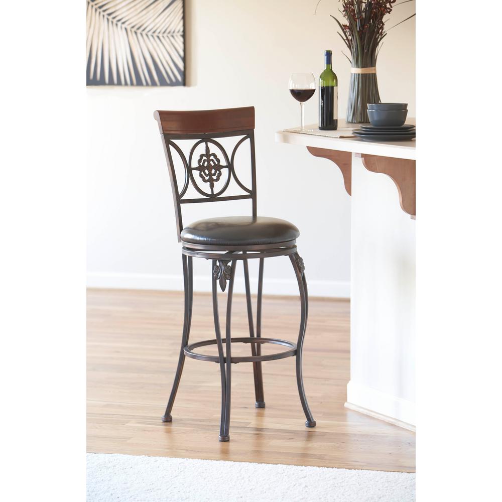 Fleur De Lis 30 In Dark Antique Gold Cushioned Bar Stool 02733mtl Fleur De Lis 30 In Dark Antique Gold Cushioned Bar Stool
