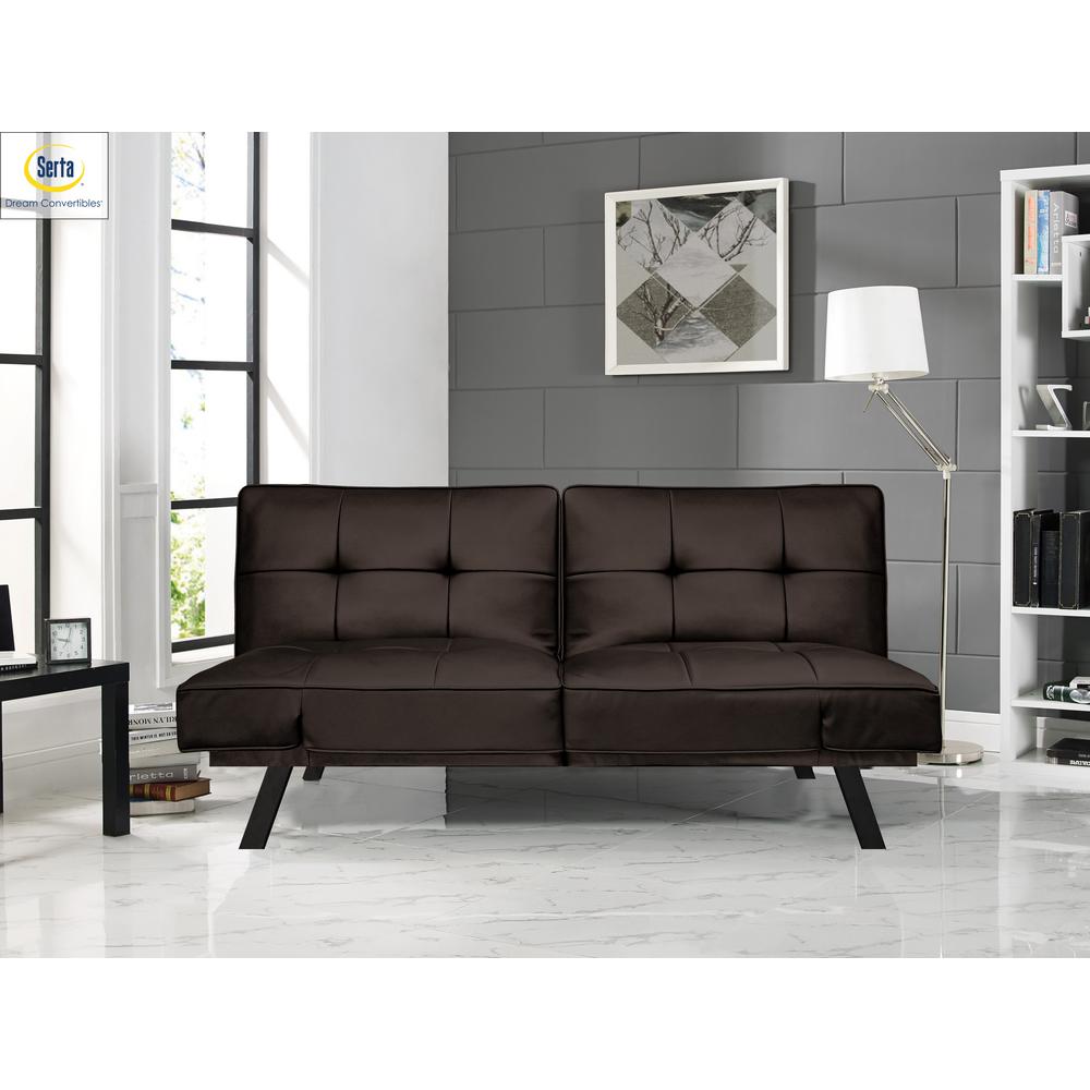 Serta Denver Java 3 Seat Convertible Faux Leather Sofa Sc