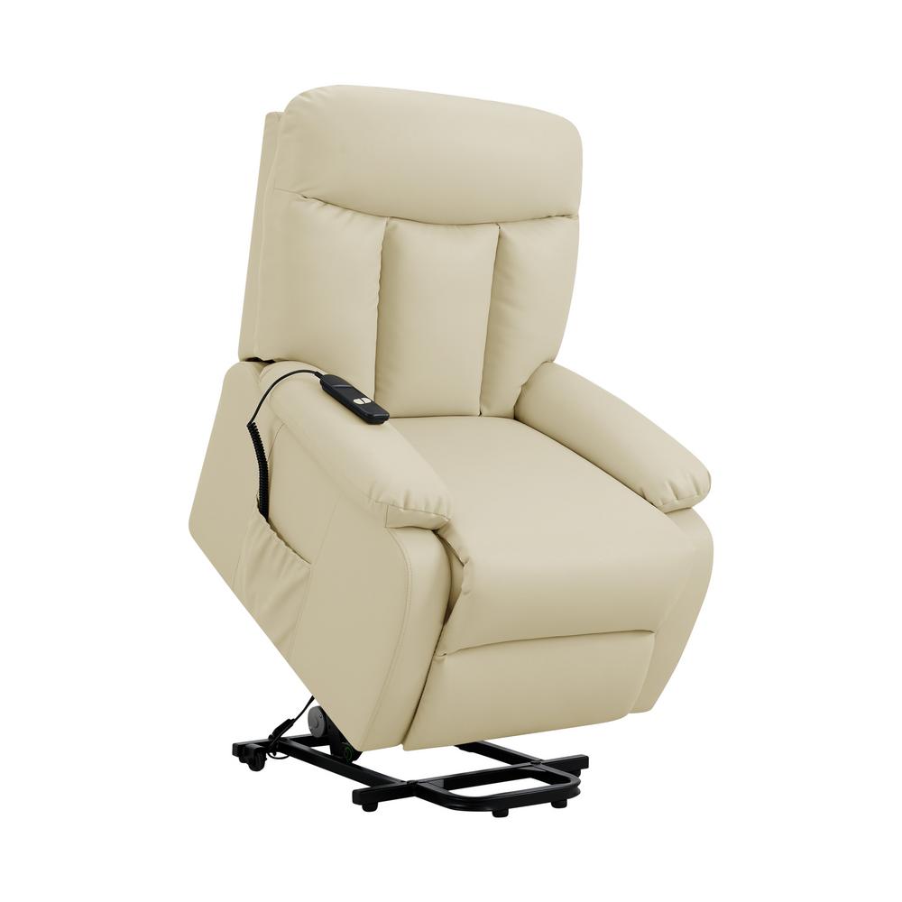 ProLounger Power Lift Reclining Chair in OffWhite Almond Tuff Stuff