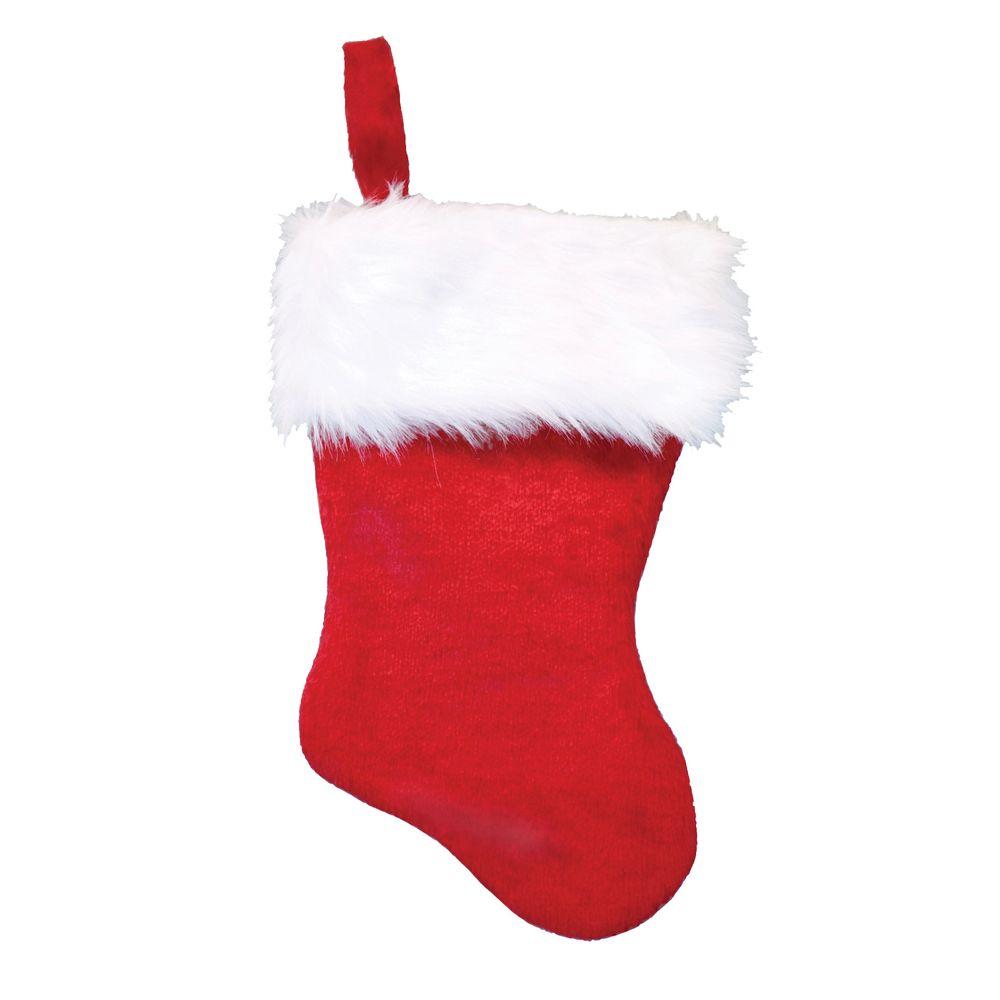 Home Accents Holiday 20 in. Plush Red and White Stocking-1206611-1HO ...