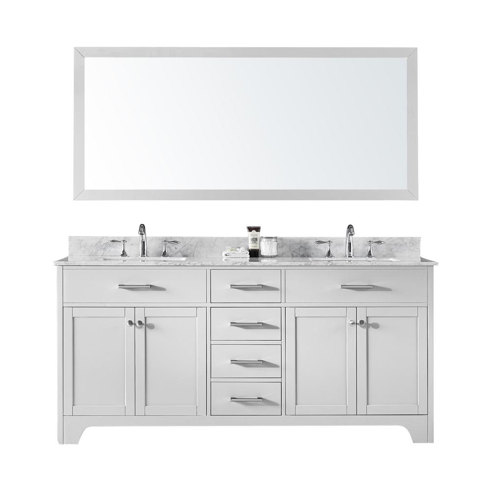 Exclusive Heritage Bathroom Vanities Bath The Home Depot Double Sink Bathroom Vanity In White With Carrara Marble Top And Mirror