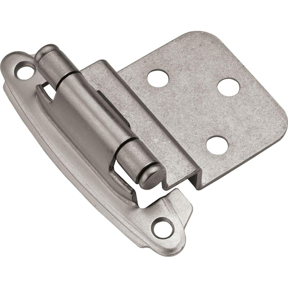 Hickory Hardware 3 8 In Inset Satin Nickel Self Closing Hinge 2 Pack P243 Sn The Home Depot