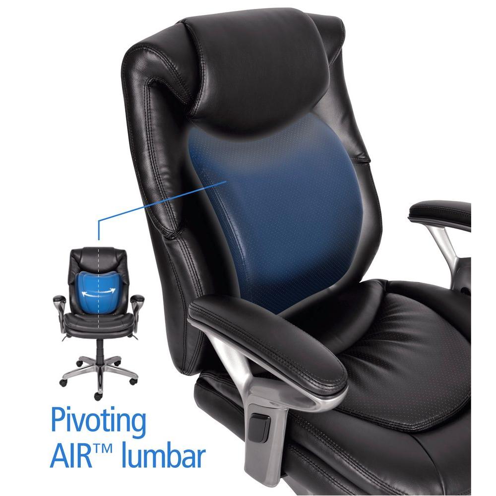 Serta Wellness By Design Black Bonded Leather Mid Back Office Chair