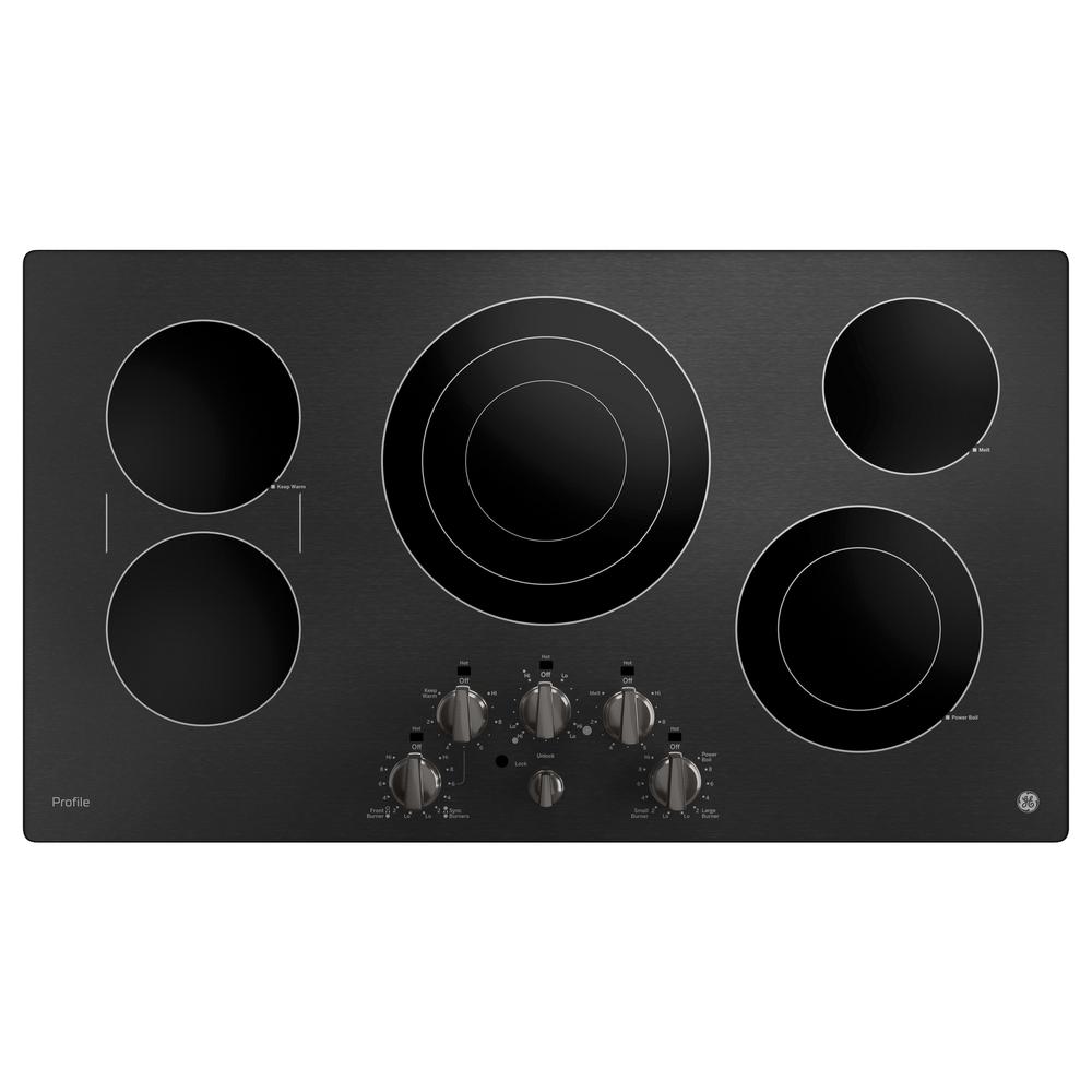 Ge Profile 36 In Radiant Electric Cooktop In Black Stainless