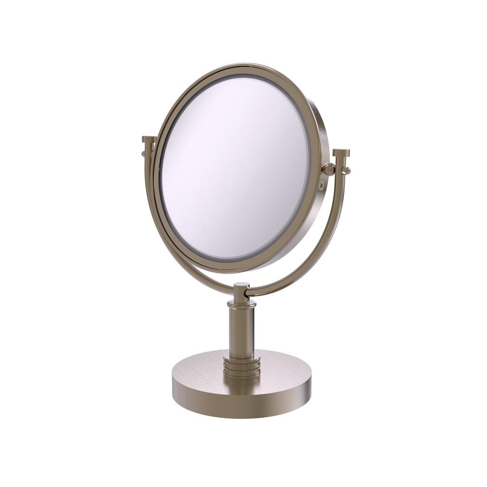 Allied Brass 8 in. x 15 in. Vanity Top Makeup Mirror 2x Magnification in Antique Pewter