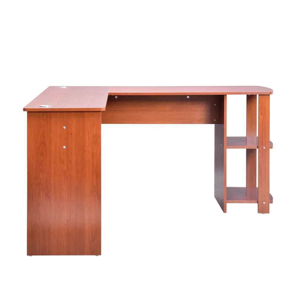 Harper Bright Designs Brown L Shaped Computer Desk With Side