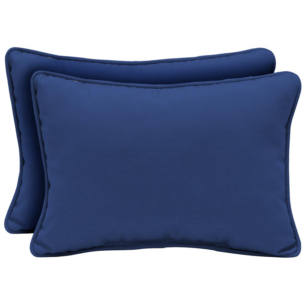 Arden Selections 22 x 15 Lapis Canvas Texture Oversized Lumbar Outdoor